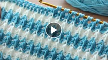  very easy two-color Tunisian crochet online tutorial for beginners