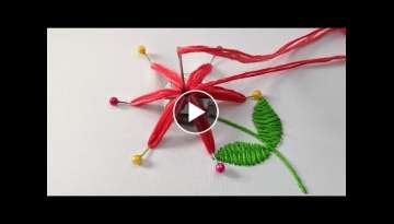 Amazing Hand Embroidery flower design trick 