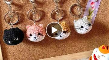 Crochet Cat Keychain | Easy Cat Amigurumi
