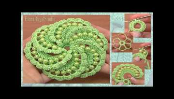 Crochet Spiral Flower With Beads Tutorial 