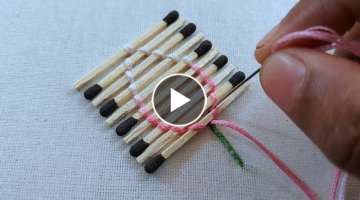 Most gorgeous 3D leaf hand embroidery using matchbox sticks|latest hand embroidery design