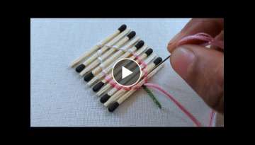 Most gorgeous 3D leaf hand embroidery using matchbox sticks|latest hand embroidery design