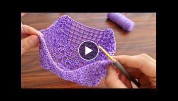 MUY BONİTO Super easy Very useful crochet decorative basket mesh bag making.