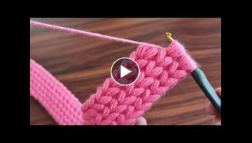 Super Easy Tunisian Hairband Knitting Model