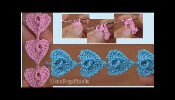 How to Crochet Lovely Hearts Tutorial 185