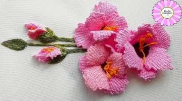 Amazing 3d gladiolus hand embroidery