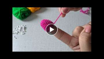 Amazing Hand Embroidery flower design trick. 
