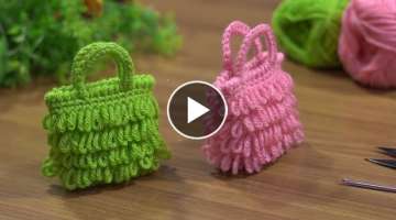 crochet mini purse/Tunisian knitting