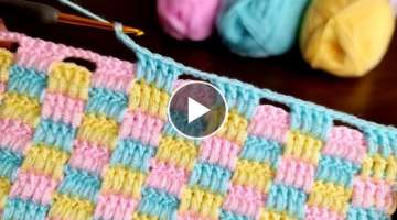 Easy crochet knitting baby blanket