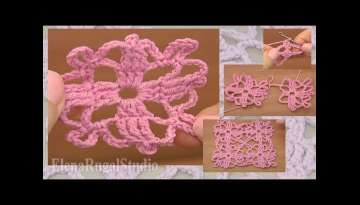 How to Crochet Easy Motif and Motifs Joining Tutorial 