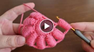 Easy Crochet Knitting Flower Motif