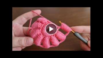 Easy Crochet Knitting Flower Motif