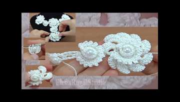 Crochet Floral 3D Cord with Beads Tutorial