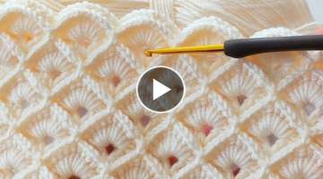 Very easy 10 loop crochet baby blanket model explanation