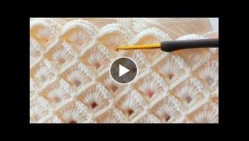 Very easy 10 loop crochet baby blanket model explanation