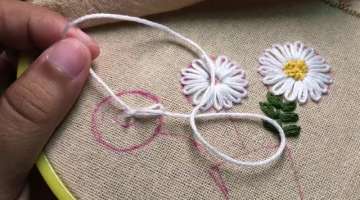Daisy hand embroidery