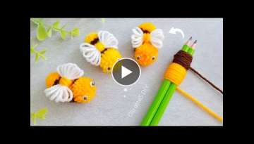 Super Easy Bee Making Idea with Yarn - Use Amazing Trick with Pencil - DIY Crafts