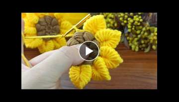 I told you a very easy new model Tunisian crochet sunflower model
