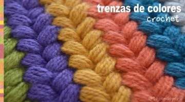 Trenzas puff de colores tejidas a crochet