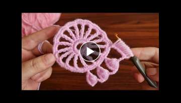 Amazing!..Easy Crochet Tunisian Knitting Flower Motif