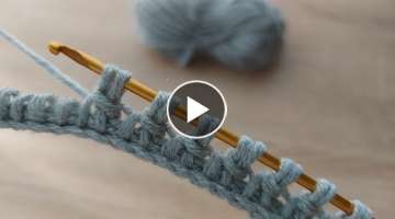 Super Very Easy Tunisian Crochet Knitting Model Çok Güzel Kolay Tunus İşi Örgü Modeli
