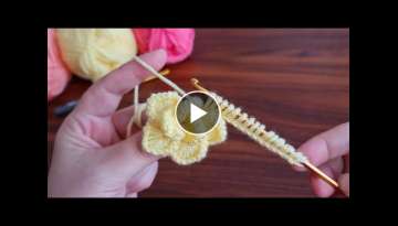 Super Easy Crochet Knitting Flower Motif 