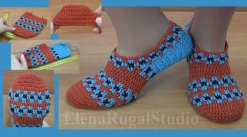 Colorful Crochet Slippers for Men or Women
