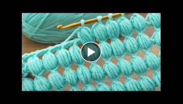 Gorgeous Tunisian crochet with blue filling