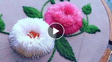 Gorgeous 3D hand embroidery|super easy flower design 2022