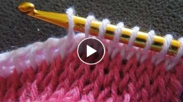 How To Crochet Tunisian Simple Stitch and Knit Stitch