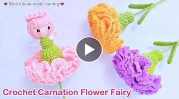 Cute Crochet Carnation Flower Fairy