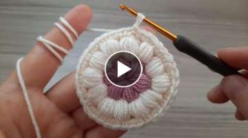 Very Easy and Beautiful Crochet Flower Knitting Motif