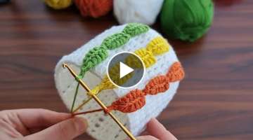 Very useful crochet knitting pattern with leaf pattern