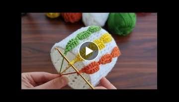 Very useful crochet knitting pattern with leaf pattern