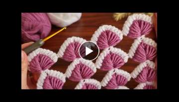 Super Easy 3D Crochet Tunisian Baby Blanket Pattern