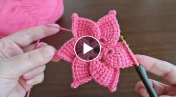  Super Easy Tunisian Knitting Flower Motif 