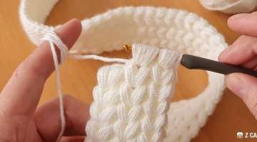 Super Esay Tunisan Hairband knitting Crochet 
