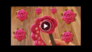 Amazing VERY EASY Knitting Crochet Rose